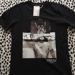 DOG PATTERNED NEIL BARRET MEN SHIRT  %100 COTTON